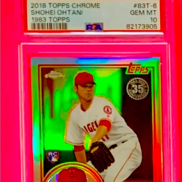 2018 Topps chrome Shohei Ohtani 大谷翔平 variation ルーキー rookie 2018 Topps Chrome Shohei Ohtani Rookie Autograph - PSA 8. Relieved